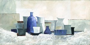 Modern blauw stilleven