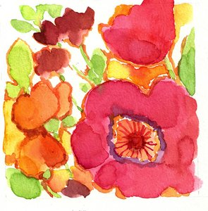 Levendige bloemen in aquarel door Renate Holzner