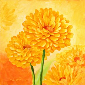 Levendige gele bloemen door Renate Holzner