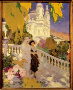 De wandeling op het terras van het Casino van Montecarlo