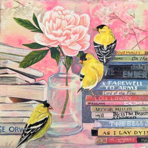 Goudvinken Peony Books door Renee Machan Cottagecore Artist