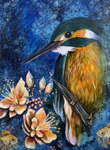Mystieke ijsvogelbloesem door Renee Machan Cottagecore Artist