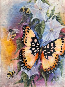 Kleurrijke vlinders en bijen door Renee Machan Cottagecore Artist