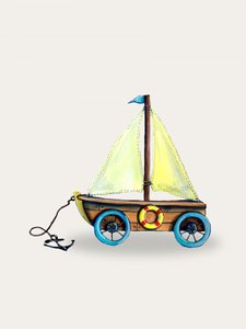 Speelse speelgoedzeilboot