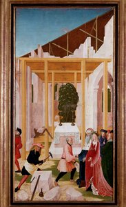 De bouw van de abdij van Klosterneuburg (Oostenrijk) (schilderij) door Reuland  Frueauf the Elder