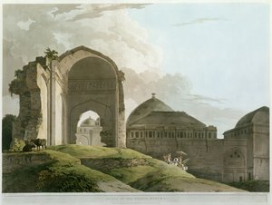 Ruïnes van het paleis in Madurai, gegraveerd door Thomas en William (1769-1837) Daniell, gepubliceerd 1798