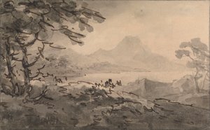 Een Meer met Bergen op de Achtergrond