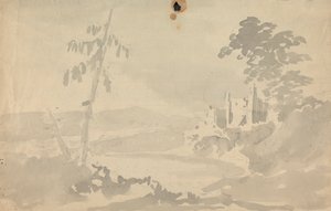 Landschap met kasteel en rivier