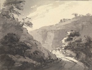 Landschap met weg op de voorgrond door Rev. William Gilpin