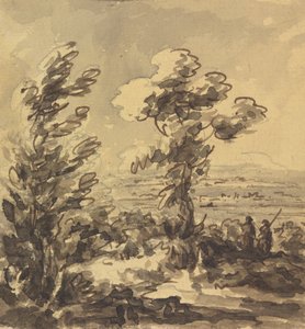Landschap met Bomen op de Voorgrond