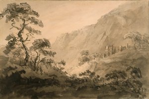 Bergachtig landschap met ruïne door Rev. William Gilpin