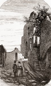 Clivus Victoria op de Palatijnse heuvel, Rome, Italië in de late 19e eeuw. Uit Italiaanse afbeeldingen door Rev. Samuel Manning, gepubliceerd ca. 1890.