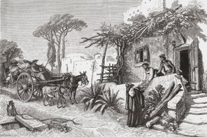 Bedelmonniken nabij Napels, Italië in de late 19e eeuw. Uit Italiaanse afbeeldingen door Rev. Samuel Manning, gepubliceerd ca. 1890
