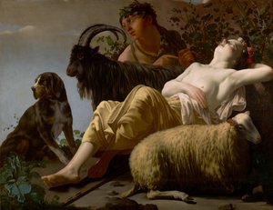 Herder en slapende herderin