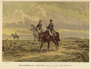 Een buitenpost van de cavalerie door Ricardo Balaca y Canseco