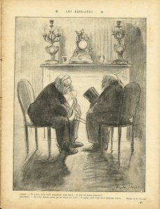 Illustratie van Ricardo Flores (1878-1918) in Le Rire, 22/02/13 - Pensioenen - President van de Republiek - Fallieres Armand (1841-1931), Loubet Emile door Ricardo Flores