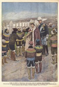 De Koning en Koningin van Denemarken, Alexandrine, naar de Groenlandse Eskimo