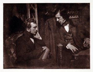 Twee mannen in gesprek: dokter Samuel Brown (1817-1856) en dominee George Gilfillan (1813-1878), foto rond 1840