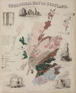 Geologische kaart van Schotland, ca. 1850