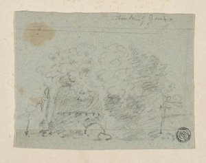 Schets van Bomen bij Brug door Richard (attr.to) Wilson