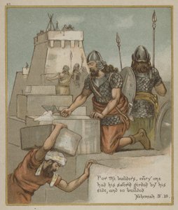 Bouwers, ieder met zijn zwaard aan zijn zijde door Richard Andre