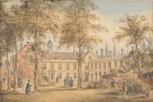 Trinity Hall vanuit de tuin, Cambridge door Richard Banks Harraden