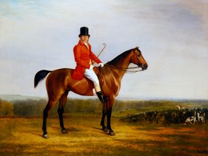 Isaac Sadler op een bruine jager door Richard Barrett Davis