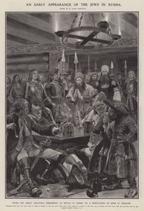 Een vroege verschijning van de Joden in Rusland door Richard Caton II (after) Woodville