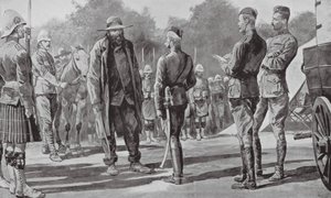 Commandant Cronje geeft zich over aan Lord Roberts door Richard Caton II (after) Woodville