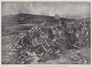 De ramp bij Koorn Spruit, de Koninklijke Rijdende Artillerie werkt hun kanonnen