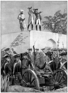 Clive op het dak van de jachthut van Nawab Siraj Ud Daulah, India, 1757, 1893
