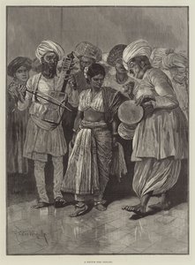 Een Nautch-meisje danst