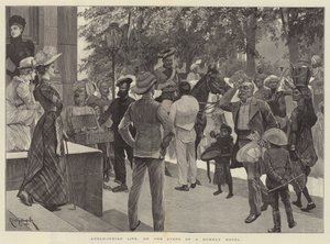 Anglo-Indiaas leven, op de trappen van een hotel in Bombay door Richard Caton Woodville junior