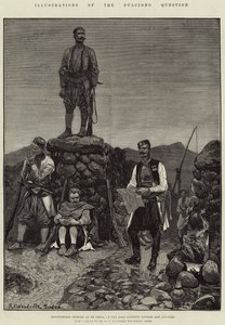 Illustraties van de Dulcigno Kwestie, Montenegrijnse Voorpost bij Pecorica, op de Weg tussen Scutari en Antivari