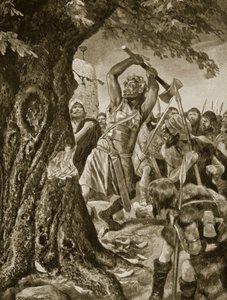 Malachy velt de Munster kroningsboom in 982, illustratie uit 