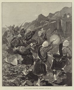 De 92e (Gordon) Highlanders in een schermutseling door Richard Caton Woodville junior