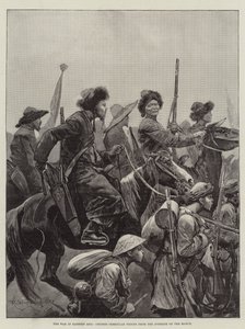 De oorlog in Oost-Azië, Chinese ongeregelde troepen uit het binnenland op mars door Richard Caton Woodville junior