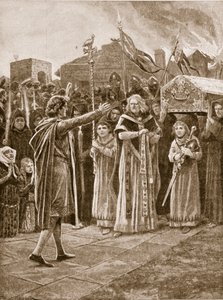 Het lichaam van Willem I geweigerd voor begrafenis, illustratie uit 