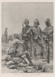 Gij draagt een Leeuwenhuid! doe het uit! Een Boer in Brits Uniform door Richard Caton Woodville junior