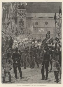 Fakkeloptocht ter Ere van de Russische Marineofficieren in Parijs door Richard Caton Woodville junior