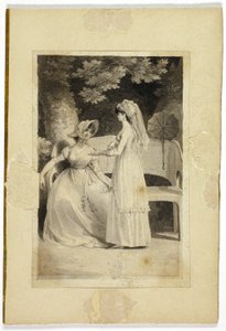 Twee vrouwen in een tuin door Richard Corbould