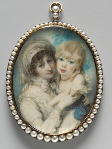 Portret van Catherine Clemens en haar zoon, John Marcus Clemens, ca. 1800