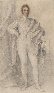 Portret van George, 5e hertog van Marlborough, met Blenheim in de verte, 1817-1821 door Richard Cosway