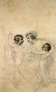 De gravin van Hopetoun met haar dochters Jasmin en Lucy door Richard Cosway