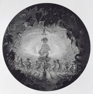 Puck en de feeën, gegraveerd door William Home Lizars (1788-1859) door Richard Dadd