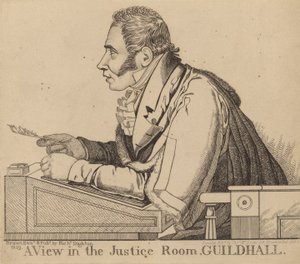 Sir Matthew Wood; Een uitzicht in de Rechtzaal, Guildhall