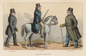 Het licht van andere dagen, met Lord Alvanley, Lord Hill en Lord Yarmouth door Richard Dighton
