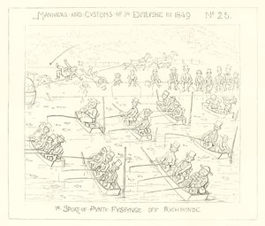 De sport van puntervissen bij Richmond door Richard Doyle