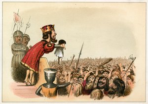 Koning Edward I presenteert zijn zoon als Prins van Wales