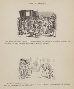 Pagina uit De Amerikaanse tour van de heren Brown, Jones en Robinson (gravure)